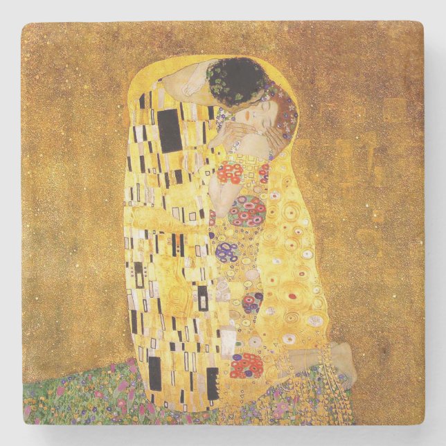 Gustav Klimt “The Kiss” Stone Coaster (Front)