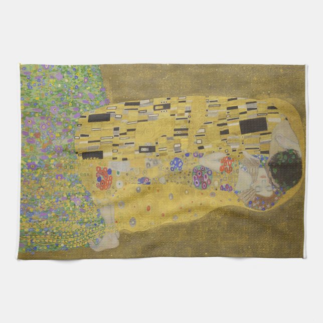 Gustav Klimt "The Kiss" Tea Towel (Horizontal)