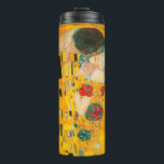 Gustav Klimt The Kiss Thermal Tumbler<br><div class="desc">Thermal Tumbler featuring Gustav Klimt’s oil painting with gold leaf The Kiss (1908). A man and woman,  wearing brilliant golden colours,  lovingly embrace and kiss in a field of flowers. A great gift for fans of Art Nouveau and Austrian art.</div>