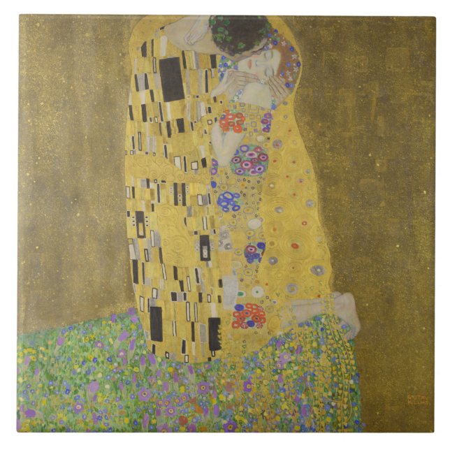 Gustav Klimt The Kiss Tile (Front)