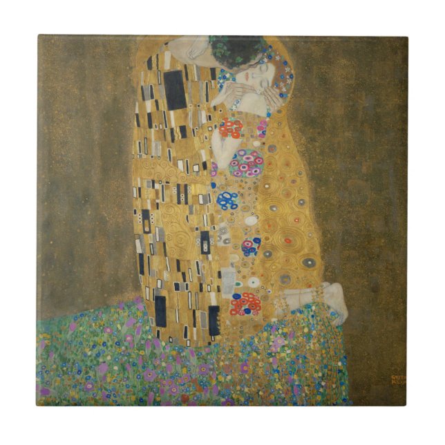 Gustav Klimt - The Kiss Tile (Front)