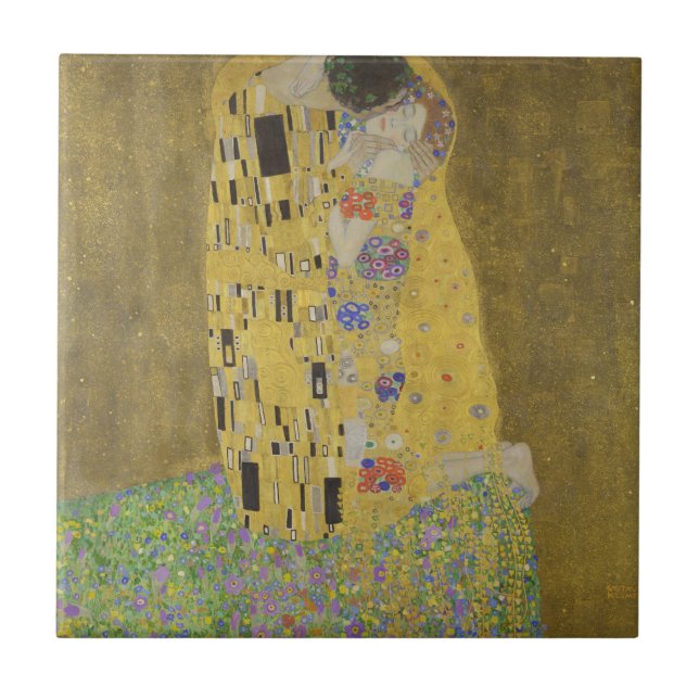 Gustav Klimt "The Kiss" Tile (Front)