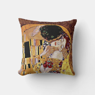 Gustav Klimt - The Kiss - Vintage Art Nouveau Cushion
