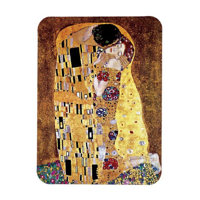 Gustav Klimt - The Kiss - Vintage Art Nouveau Magnet (Vertical)