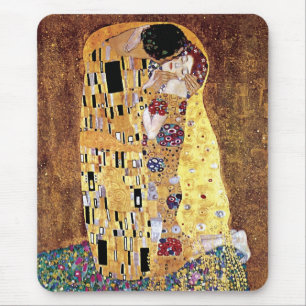 Gustav Klimt - The Kiss - Vintage Art Nouveau Mouse Mat