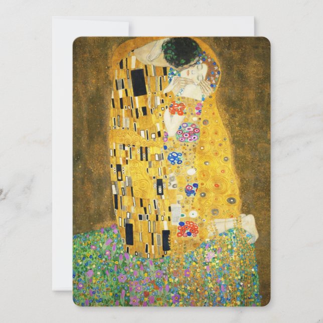 Gustav Klimt The Kiss Vintage Art Nouveau Painting (Front)