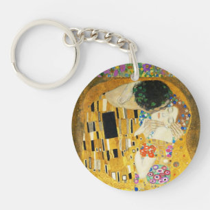 Gustav Klimt The Kiss Vintage Art Nouveau Painting Key Ring