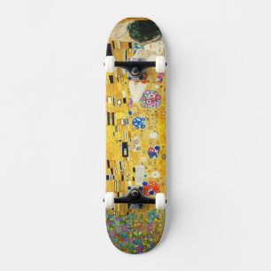 Gustav Klimt The Kiss Vintage Art Nouveau Painting Skateboard