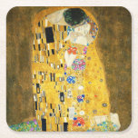 Gustav Klimt The Kiss Vintage Art Nouveau Painting Square Paper Coaster<br><div class="desc">Gustav Klimt The Kiss Vintage Art Nouveau Painting The Kiss (In German: Der Kuss) was painted by the Austrian Symbolist painter Gustav Klimt between 1907 and 1908, the highpoint of his Golden Period, when he painted a number of works in a similar gilded style. The painting is widely considered a...</div>