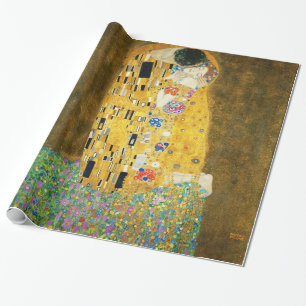 Gustav Klimt The Kiss Vintage Art Nouveau Painting Wrapping Paper