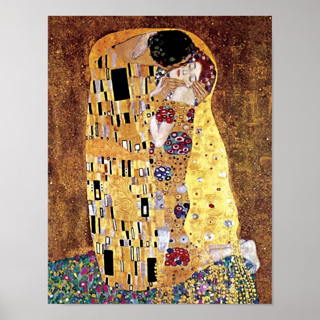 Gustav Klimt - The Kiss - Vintage Art Nouveau Poster (Front)