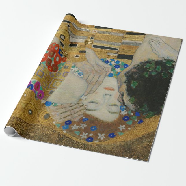 Gustav Klimt The Kiss Wrapping Paper (Unrolled)