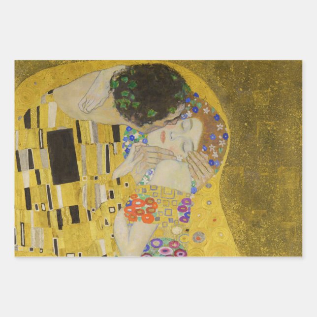 Gustav Klimt - The Kiss Wrapping Paper Sheet (Front)