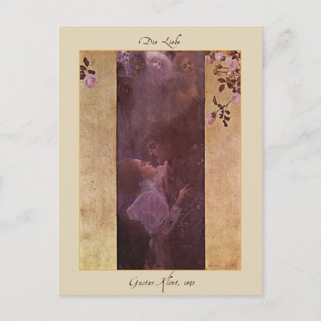 Gustav Klimt The Love 1895 Postcard (Front)