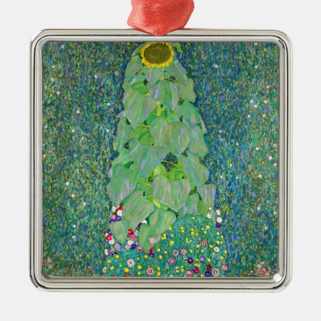 Gustav Klimt - The Sunflower Metal Tree Decoration (Front)