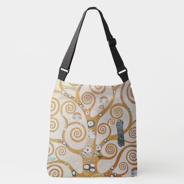 Gustav Klimt The Tree Of Life Art Nouveau Crossbody Bag (Front)