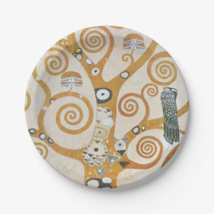Gustav Klimt The Tree Of Life Art Nouveau Paper Plate