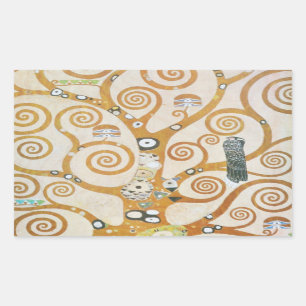 Gustav Klimt The Tree Of Life Art Nouveau Rectangular Sticker