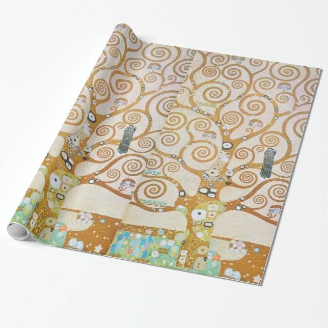 Gustav Klimt The Tree Of Life Art Nouveau Wrapping Paper (Unrolled)