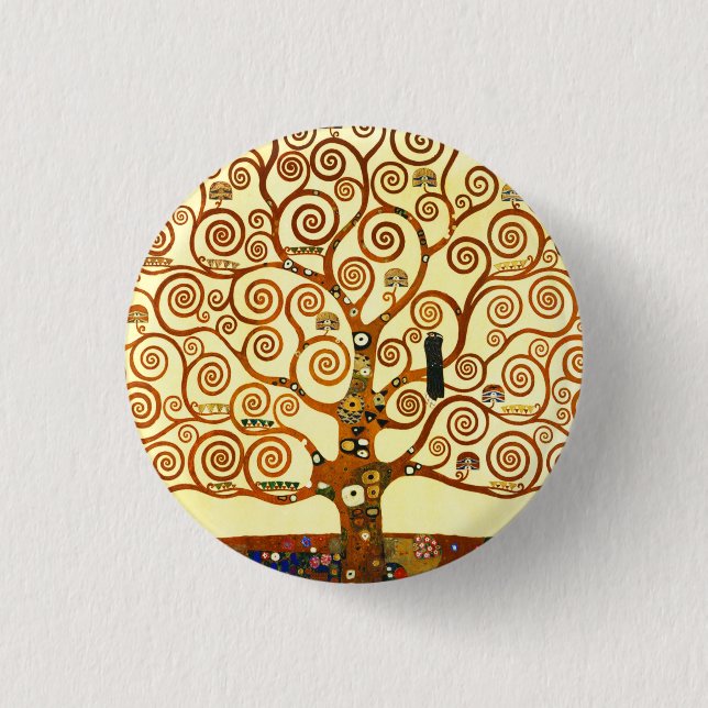 Gustav Klimt The Tree of Life Fine Art 3 Cm Round Badge (Front)