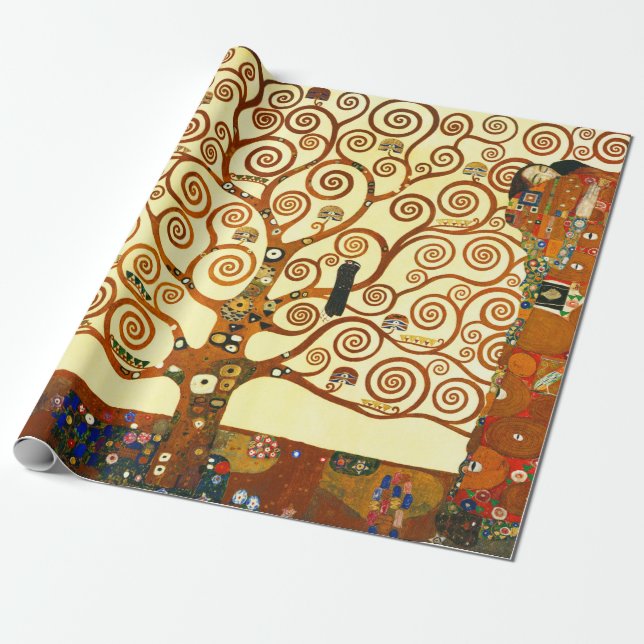 Gustav Klimt The Tree of Life Fine Art Wrapping Paper (Unrolled)