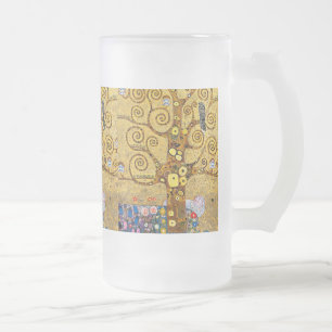 Gustav Klimt , The Tree of Life Frosted Glass Beer Mug