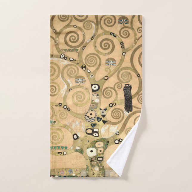 Gustav Klimt - The Tree of Life, Stoclet Frieze Bath Towel Set (Hand Towel)