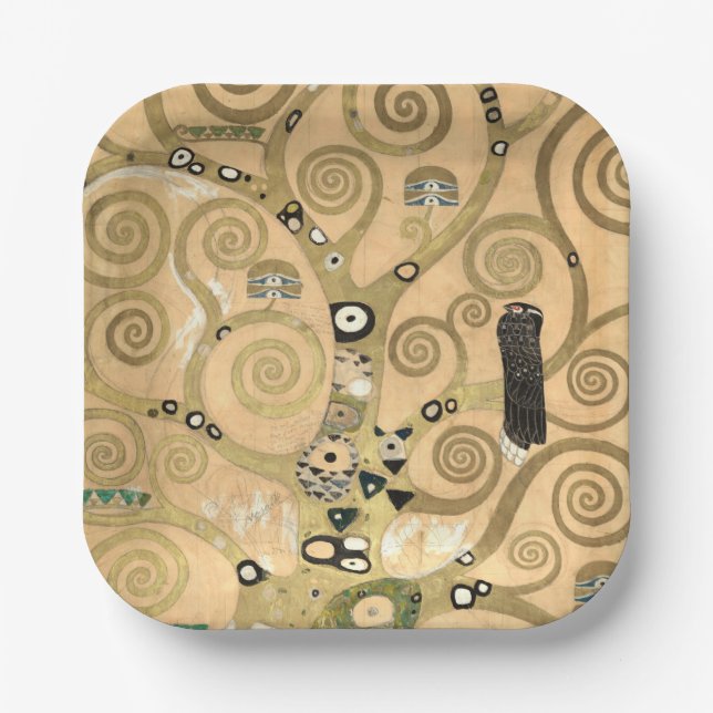 Gustav Klimt - The Tree of Life, Stoclet Frieze Paper Plate (Front)