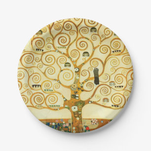 Gustav Klimt The Tree Of Life Vintage Art Nouveau Paper Plate