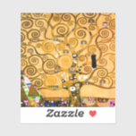 Gustav Klimt Tree of Life<br><div class="desc">Sticker featuring Gustav Klimt’s mural The Tree of Life,  The Stoclet Frieze (1905-1911). It consists of three mosaics: The Expectation,  Knight,  and The Embrace. A beautiful woman,  a golden tree,  and two lovers in an embrace are depicted. A wonderful gift for fans of Art Nouveau and Austrian art.</div>