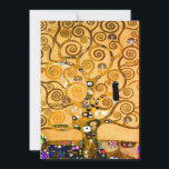 Gustav Klimt Tree of Life Announcement<br><div class="desc">Card featuring Gustav Klimt’s mural The Tree of Life,  The Stoclet Frieze (1905-1911). It consists of three mosaics: The Expectation,  Knight,  and The Embrace. A beautiful woman,  a golden tree,  and two lovers in an embrace are depicted. A wonderful gift for fans of Art Nouveau and Austrian art.</div>