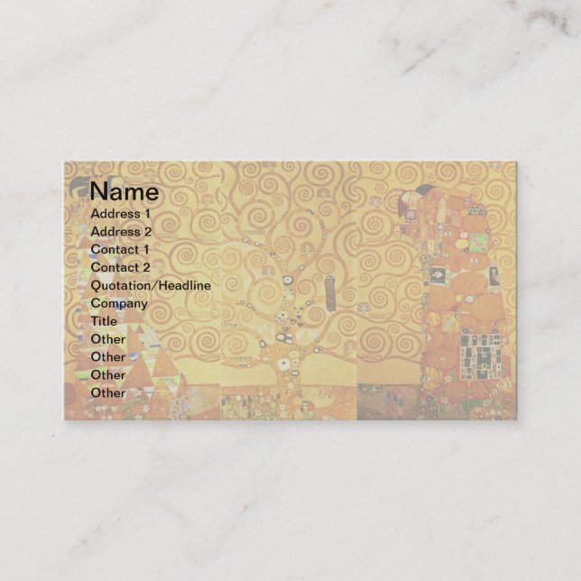 Gustav Klimt Tree of Life: Art Nouveau Symbolist Business Card (Front)