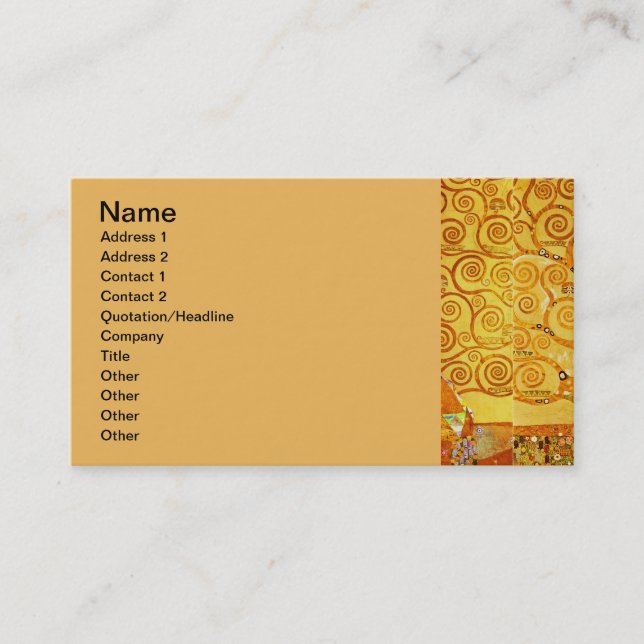 Gustav Klimt Tree of Life: Art Nouveau Symbolist Business Card (Front)