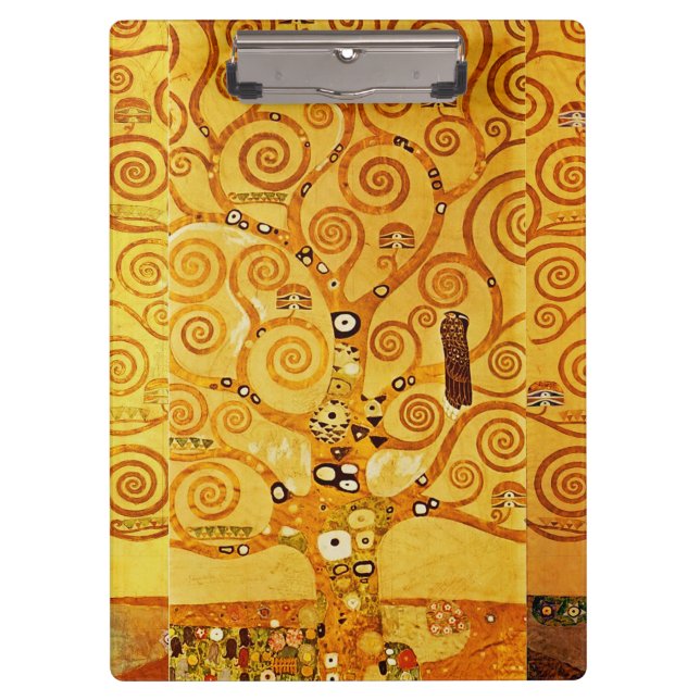 Gustav Klimt Tree of Life: Art Nouveau Symbolist Clipboard (Front)
