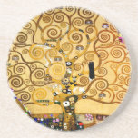 Gustav Klimt Tree of Life: Art Nouveau Symbolist Coaster<br><div class="desc">Elevate your space with this iconic masterpiece, Gustav Klimt's "Tree of Life" (from the Stoclet Frieze). This celebrated Art Nouveau artwork captivates with its swirling golden branches, intricate patterns, and symbolic motifs that represent life's journey, connection, and growth. Klimt's signature use of rich, shimmering gold, mosaic-like details, and abstract forms...</div>