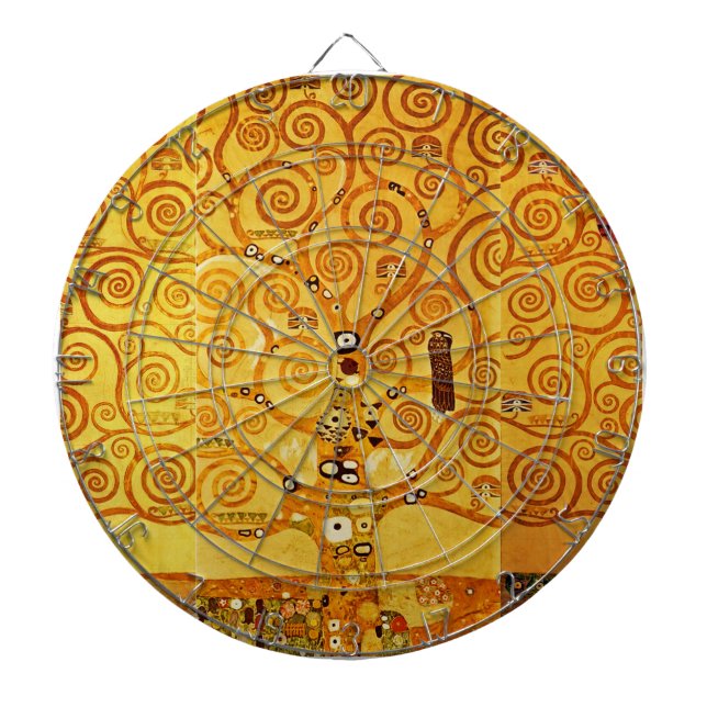 Gustav Klimt Tree of Life: Art Nouveau Symbolist Dartboard (Front)