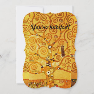 Gustav Klimt Tree of Life: Art Nouveau Symbolist Invitation