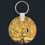 Gustav Klimt Tree of Life: Art Nouveau Symbolist Key Ring<br><div class="desc">Elevate your space with this iconic masterpiece, Gustav Klimt's "Tree of Life" (from the Stoclet Frieze). This celebrated Art Nouveau artwork captivates with its swirling golden branches, intricate patterns, and symbolic motifs that represent life's journey, connection, and growth. Klimt's signature use of rich, shimmering gold, mosaic-like details, and abstract forms...</div>