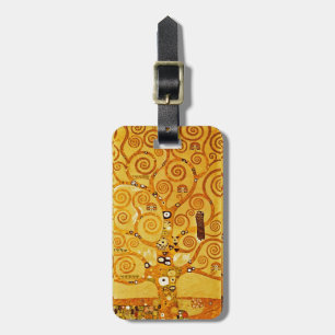 Gustav Klimt Tree of Life: Art Nouveau Symbolist Luggage Tag
