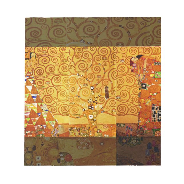 Gustav Klimt Tree of Life: Art Nouveau Symbolist Notepad (Front)
