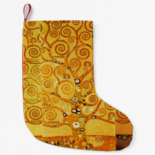 Gustav Klimt Tree of Life: Art Nouveau Symbolist Small Christmas Stocking