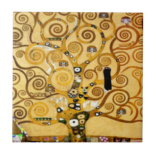 Gustav Klimt Tree of Life: Art Nouveau Symbolist Tile