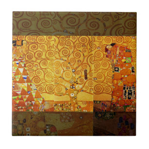 Gustav Klimt Tree of Life: Art Nouveau Symbolist Tile