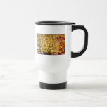 Gustav Klimt Tree of Life: Art Nouveau Symbolist Travel Mug<br><div class="desc">Elevate your space with this iconic masterpiece, Gustav Klimt's "Tree of Life" (from the Stoclet Frieze). This celebrated Art Nouveau artwork captivates with its swirling golden branches, intricate patterns, and symbolic motifs that represent life's journey, connection, and growth. Klimt's signature use of rich, shimmering gold, mosaic-like details, and abstract forms...</div>