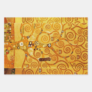 Gustav Klimt Tree of Life: Art Nouveau Symbolist Wrapping Paper Sheet