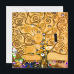 Gustav Klimt Tree of Life Invitation<br><div class="desc">Card featuring Gustav Klimt’s mural The Tree of Life,  The Stoclet Frieze (1905-1911). It consists of three mosaics: The Expectation,  Knight,  and The Embrace. A beautiful woman,  a golden tree,  and two lovers in an embrace are depicted. A wonderful gift for fans of Art Nouveau and Austrian art.</div>