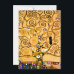 Gustav Klimt Tree of Life Invitation<br><div class="desc">Card featuring Gustav Klimt’s mural The Tree of Life,  The Stoclet Frieze (1905-1911). It consists of three mosaics: The Expectation,  Knight,  and The Embrace. A beautiful woman,  a golden tree,  and two lovers in an embrace are depicted. A wonderful gift for fans of Art Nouveau and Austrian art.</div>