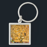 Gustav Klimt Tree of Life Key Ring<br><div class="desc">Keychain featuring Gustav Klimt’s mural The Tree of Life,  The Stoclet Frieze (1905-1911). It consists of three mosaics: The Expectation,  Knight,  and The Embrace. A beautiful woman,  a golden tree,  and two lovers in an embrace are depicted. A wonderful gift for fans of Art Nouveau and Austrian art.</div>