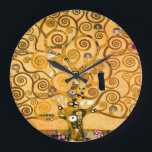 Gustav Klimt Tree of Life Large Clock<br><div class="desc">Clock featuring Gustav Klimt’s mural The Tree of Life,  The Stoclet Frieze (1905-1911). It consists of three mosaics: The Expectation,  Knight,  and The Embrace. A beautiful woman,  a golden tree,  and two lovers in an embrace are depicted. A wonderful gift for fans of Art Nouveau and Austrian art.</div>