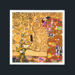 Gustav Klimt Tree of Life Napkin<br><div class="desc">Napkins featuring Gustav Klimt’s mural The Tree of Life,  The Stoclet Frieze (1905-1911). It consists of three mosaics: The Expectation,  Knight,  and The Embrace. A beautiful woman,  a golden tree,  and two lovers in an embrace are depicted. A wonderful gift for fans of Art Nouveau and Austrian art.</div>